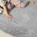 Axyaa Oval Gray Plush Carpet - Soft Fluffy Rug for Children's Bedrooms