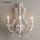 Axyaa Vintage Crystal White Wall Lamp: Elegant Lighting for Bedroom, Living Room & Nursery