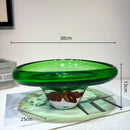 Axyaa Double Color Vase & Fruit Tray: Clear Desktop Storage & Terrarium