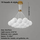 Axyaa Moon LED Bubble Chandelier: Modern 3D Printed Lighting for Living Room & Restaurant