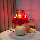 Axyaa Purple Moon Ceramic Table Lamp - Bedroom Living Room Decor