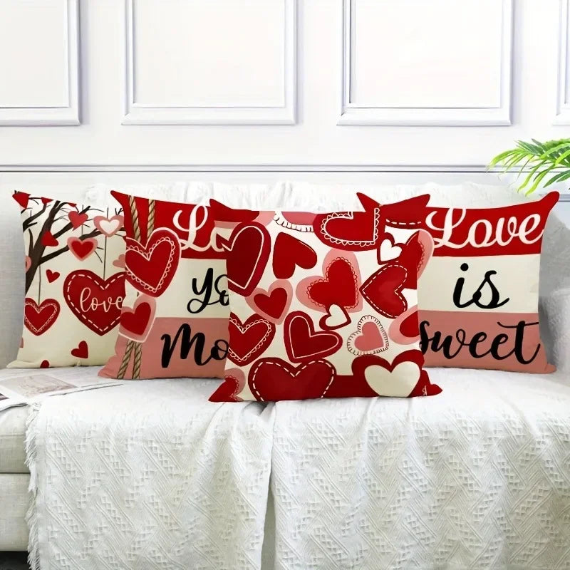 Axyaa Love Print Pillowcase - Romantic Sweet Home Decor & Gift