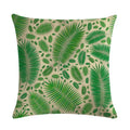 Axyaa Leaf Pattern Decorative Cushion Cover Pink Flower Linen Pillow Case
