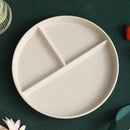 Axyaa Wheat Straw Three-compartment Dinner Plate - Microwave Safe Multipurpose Kitchen Tray