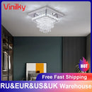 Axyaa Crystal Ceiling Light: Modern LED Stainless Steel Pendant Luxury Ceiling Lamp