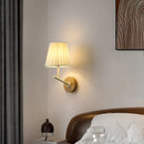 Axyaa White Cloth Lampshade LED Wall Sconce, Elegant Dining Room Lighting Fixtures