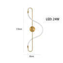 Axyaa Minimalist LED Neon Strip Ceiling Chandeliers in Black/Gold