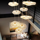 Axyaa Luxury Gold LED Lotus Chandelier for Dining Room Staircase Nordic Creative Lighting
