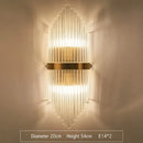 Axyaa Crystal Wall Lamp: Golden Modern Indoor LED Sconce for Bedroom, Living Room, Bathroom