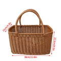 Axyaa Wicker Picnic Basket Tote: Rustic Storage & Shopping Organizer