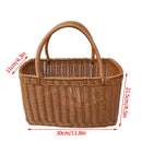 Axyaa Wicker Picnic Basket Tote: Rustic Storage & Shopping Organizer