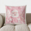 Axyaa Snowman Deer Gifts Pink Christmas Pillow Cover for Sofa Bedroom Car