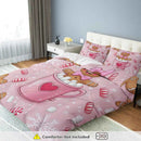 Axyaa Queen Crown Pattern Duvet Cover Set - Ultra-Soft Microfiber Bedding