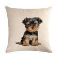 Axyaa Pug Pet Dog Pattern Cotton Linen Throw Pillow Cover for Home Decor