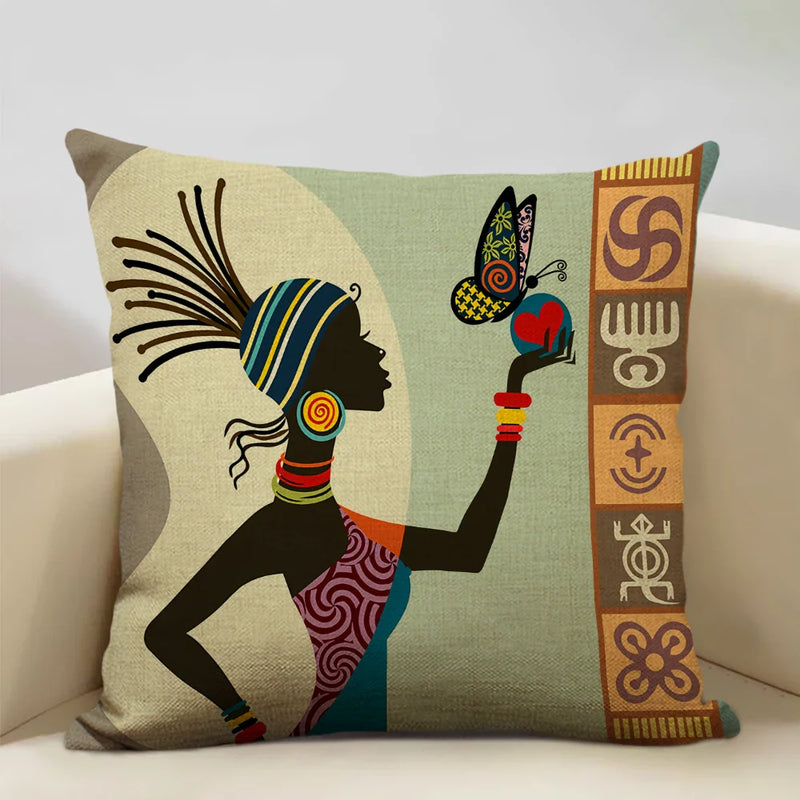 Axyaa African Ladies Decorative Pillow Case for Fashionable Home Decor