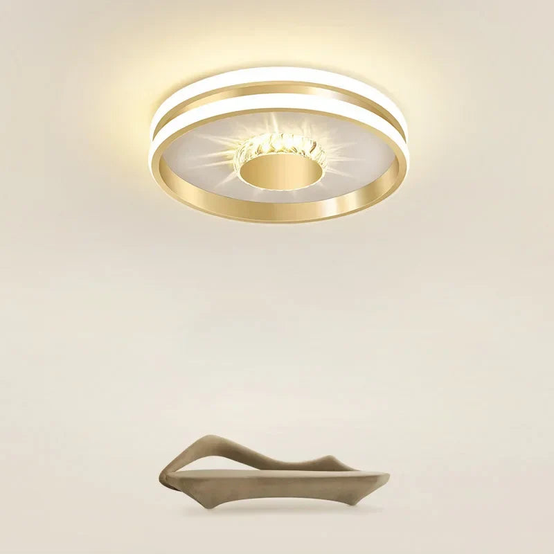 Luxe LED Ceiling Light for Aisle, Bedroom, Bathroom - Axya Gold Black Ceiling Lamp