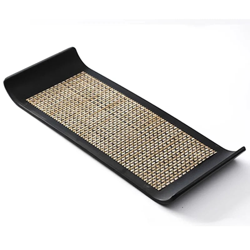 Axya Black Tea Tray: Nordic Style Rectangular Tray for Home Storage & Decor