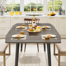 Axyaa Industrial Wood Dining Table, Seats 6-8, 70.8" with Metal Legs