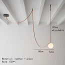 Axyaa Leather Chandelier: Nordic Minimalist Designer Italian Leather Belt Lighting