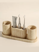 Axya Natural Yellow Travermont Vanity Tray for Bathroom and Home Decoration