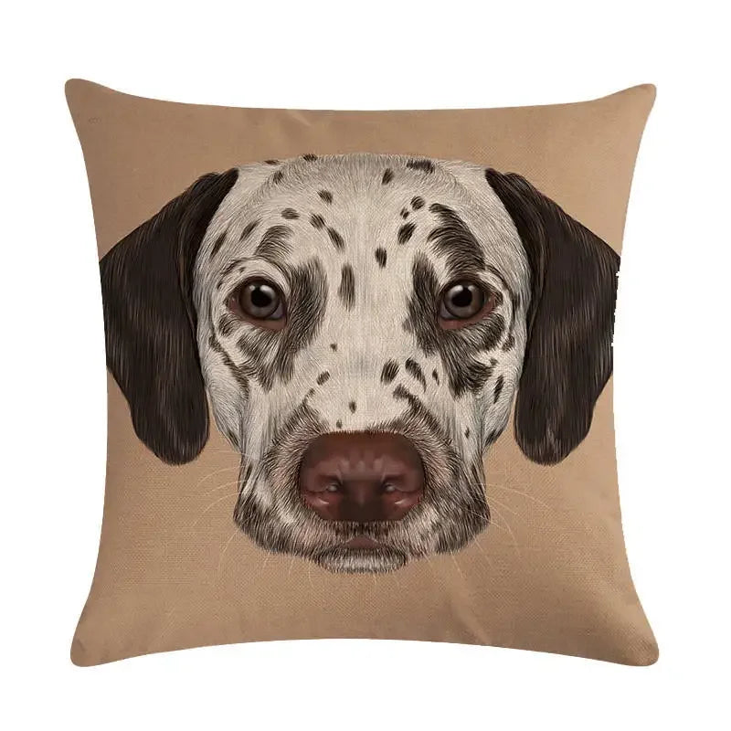 Cartoon Dog Cushion Cover by Axyaa - Linen Pet Pillow for Home Office Sofa Decor