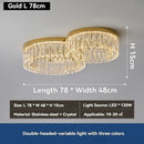 Axyaa Gold Crystal Round Ceiling Light for Home Living Dining Bedroom Study