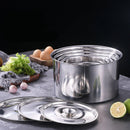 Axyaa Stainless Steel Spice Grains Organizer with Lid - Durable Home Kitchen Stew Pot