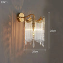 Axyaa Crown Glass Strip Copper Wall Lamp | European Luxury Bedroom Lighting