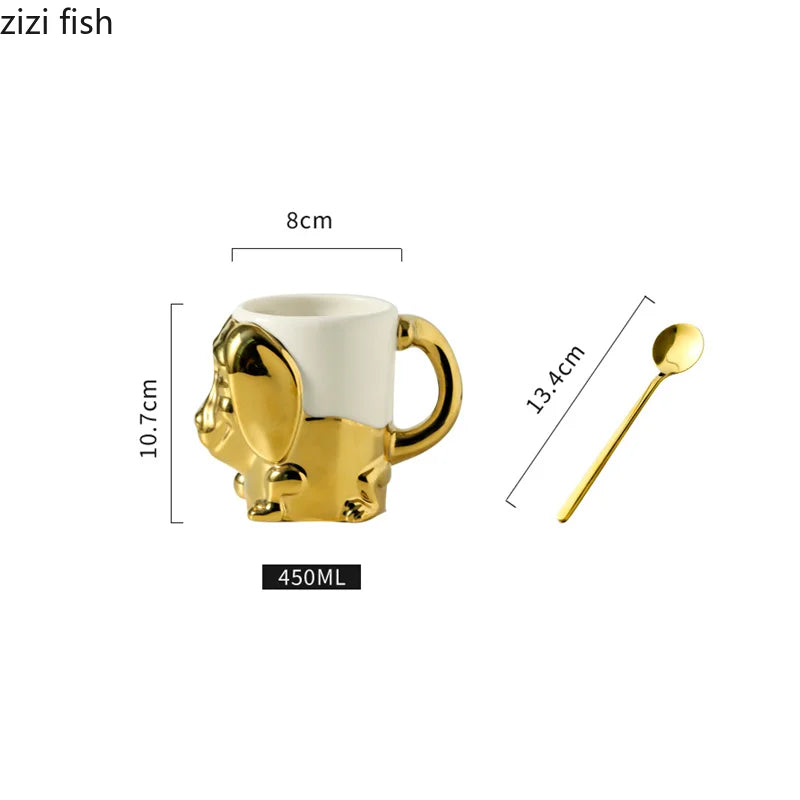 Axya Large Capacity Ceramic Dog Mug for Coffee, Tea, and Milk