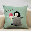 Axyaa Penguin Cushion Cover: Cute Sofa Pillow for Kids & Living Room, 45x45cm