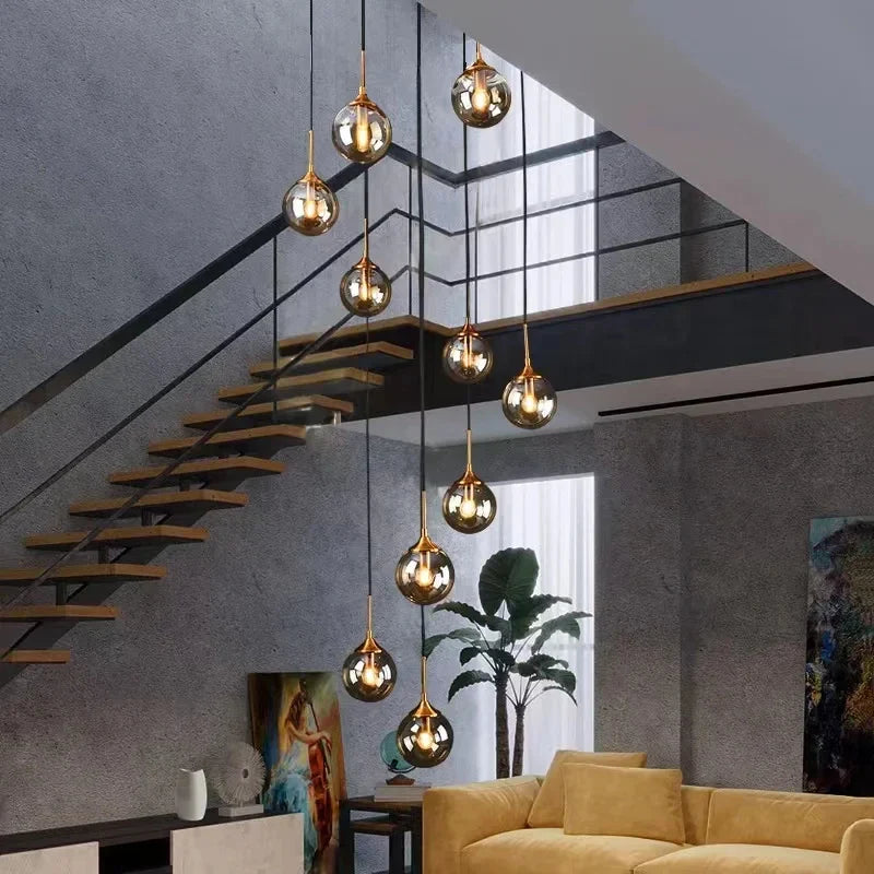 Modern Glass Ball Chandelier Pendant Lamp for Living Room, Axyaa Home Decor Lighting