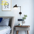 Axyaa Rotatable LED Wall Lamp Black Bedroom Living Room Study Industrial Style