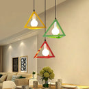 Iron Triangle Pendant Lamp by Axyaa: Modern Wrought Metal Chandelier for Kitchen & Restaurant