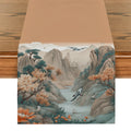 Axyaa Mountain Flower Birds River Table Runner Farmhouse Dining Wedding Decor