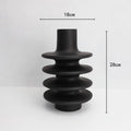 Axyaa Geometric Circle Spiral Black Resin Flower Vase Home Decoration Accessories