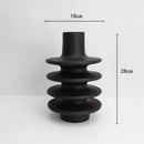 Axyaa Geometric Circle Spiral Black Resin Flower Vase Home Decoration Accessories