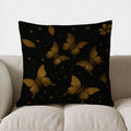 Axyaa Golden Butterfly Pillow Cover Pattern for Sofa, Bedroom, Car, Decor