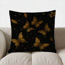 Axyaa Golden Butterfly Pillow Cover Pattern for Sofa, Bedroom, Car, Decor