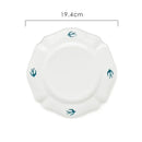 Axyaa Swallow Dessert Plate - Small Beige Flat Serving Platter