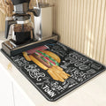 Axyaa Coffee Pattern Placemats Set for Table Cups Coaster Drainer Diatomaceous Earth Mat