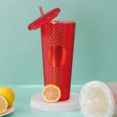 Axyaa 710ML Studded Double Wall Durian Tumbler with Lid and Straw