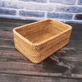 Axyaa Rattan Desktop Organizer: Eco-Friendly Storage Box for Kitchen, Cosmetics & More