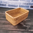 Axyaa Rattan Desktop Organizer: Eco-Friendly Storage Box for Kitchen, Cosmetics & More