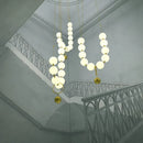 Axyaa Pearl Glass Necklace LED Chandelier - Elegant Interior Decor Lighting