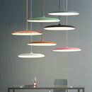 Axyaa Nordic LED Chandelier Macaron Saucer Bar Pendant Light for Living Bedroom