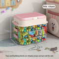 Axyaa Stackable Lego Toy Organizer with Adjustable Bins and Lids