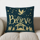 Starry Night Nativity Scene Cushion Cover by Axyaa: Perfect for Sofa, Bedroom, Car