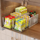 Axyaa Spice Organizer Dividers Tea Snack Clear Storage Bins Display Containers