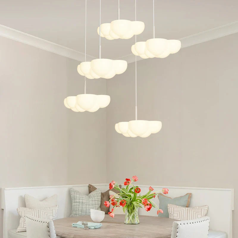 Cloud White Chandelier Pendant Lamp for Dining Room Kitchen Island by Axyaa