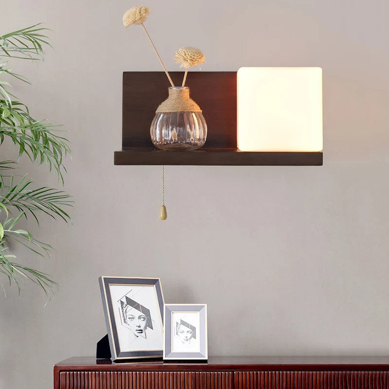 Axyaa LED Wood Wall Lamp for Bedroom Living Room Study-area